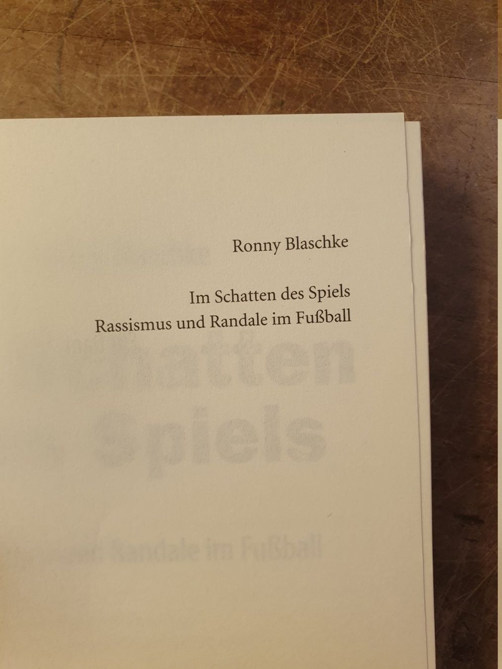 Bücher: Im Schatten des Spiels - Ronny Blaschke – Gebraucht aus Zürich von loosebone 1