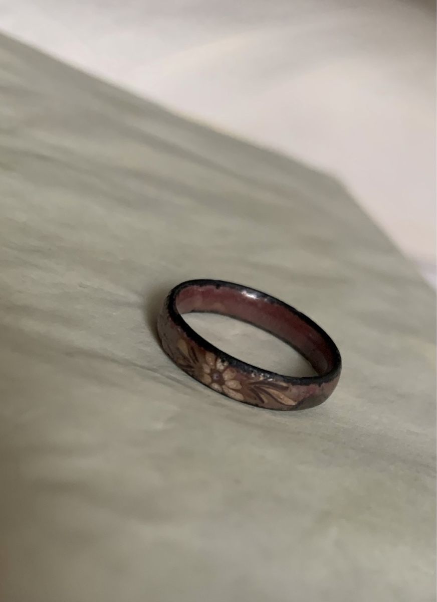 Ringe: Emaillierter handgemalter Vintage-Ring mit Blumen – Gebraucht aus Zürich von p_q7q_nichtraucher 1