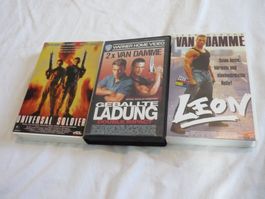 3x VHS Videokassetten - Jean Claude Van Damme - Top Sammlung
