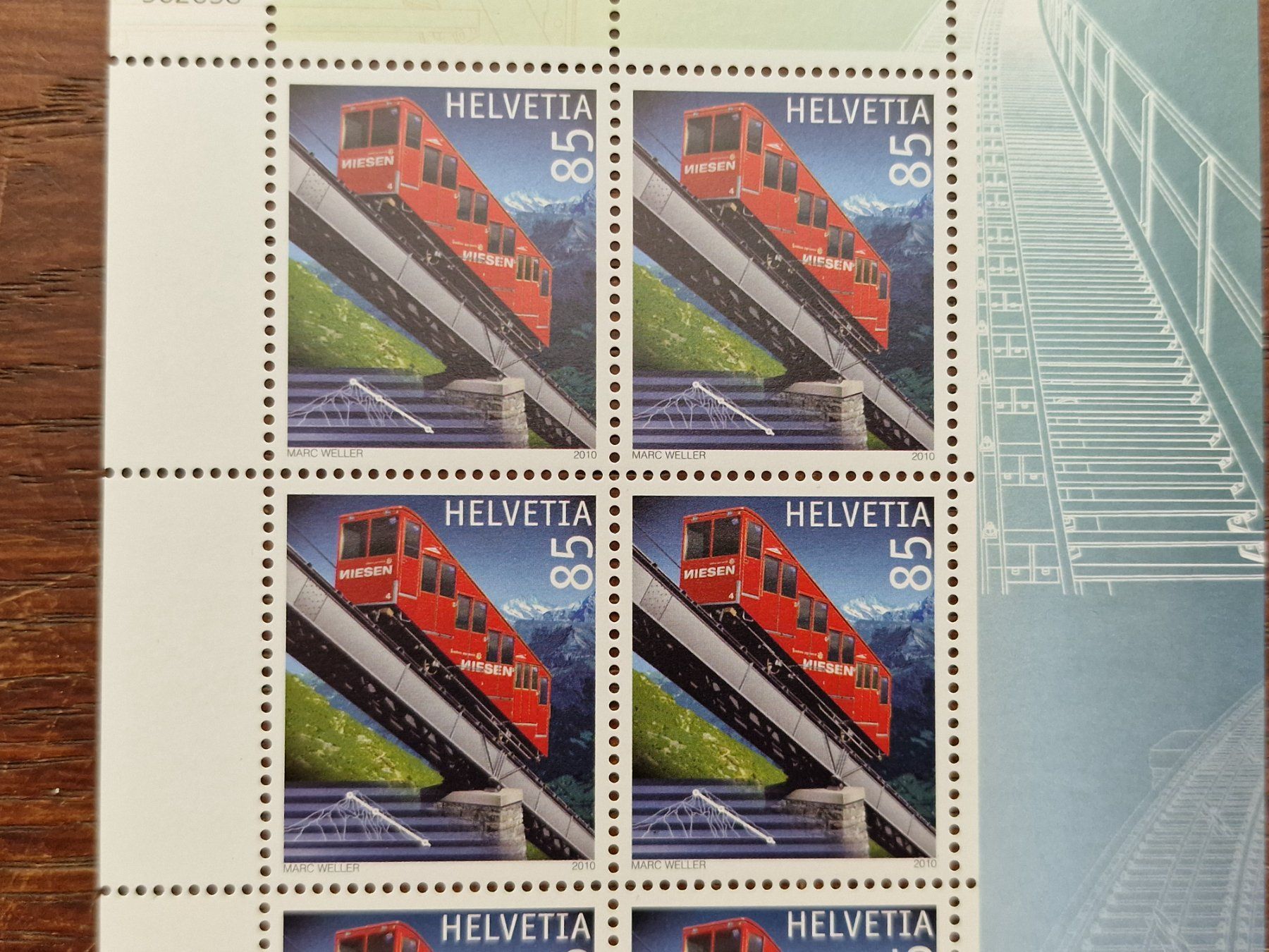 Tutti i francobolli: Kleinbogen 2010 - 1349 POSTFRISCH "100 Jahre Niesenbahn" – Usato da Aesch LU venduto da briefmarken.uray 1