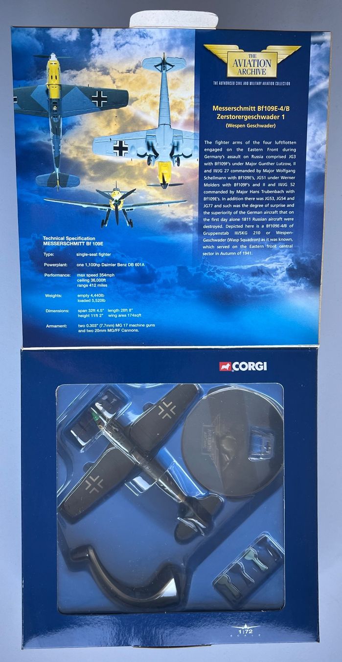 Corgi Toys Modellbausätze & Standmodelle: Corgi AA32101 Messerschmitt Bf 109E-4/B Zerstörergeschwader – Neu und originalverpackt aus Laufen von ric_9vmm 2