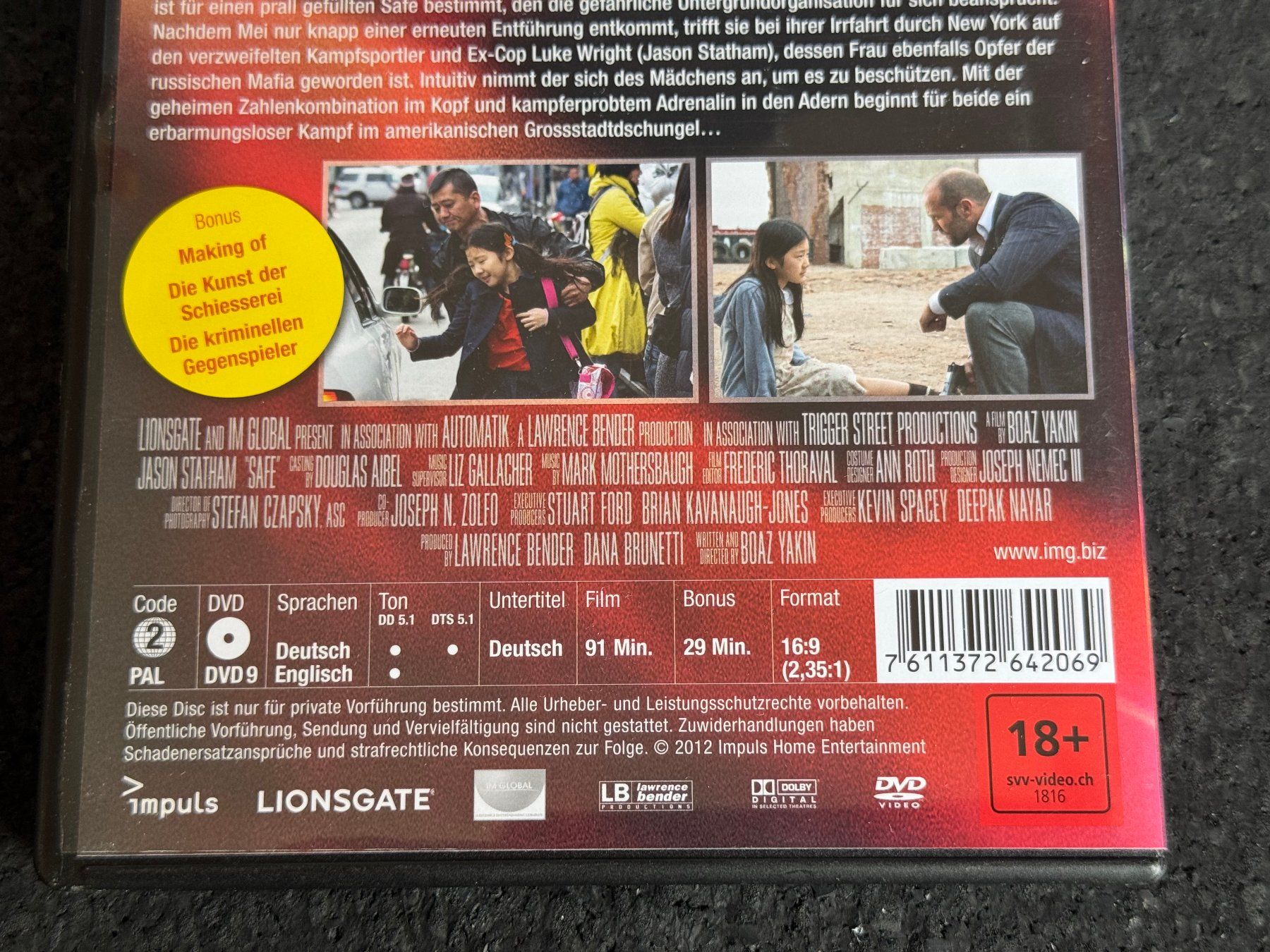 Alle DVDs: SAFE "She has the Code. He is the Key" DVD DE/EN – Gebraucht aus Fribourg von tschjoly 3