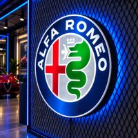 Alfa Romeo Leuchtschild | Geschenk Ideen für den Mann
