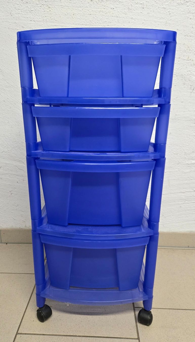 Banconi: Blauer Rollcontainer Schubladenelement Kunststoff – Usato da Rheinsulz venduto da Dred