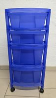 Blauer Rollcontainer Schubladenelement Kunststoff