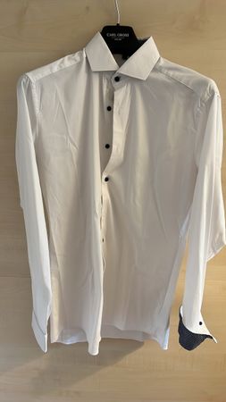 ETERNA White Dress Shirt, Size 39 with Stretch