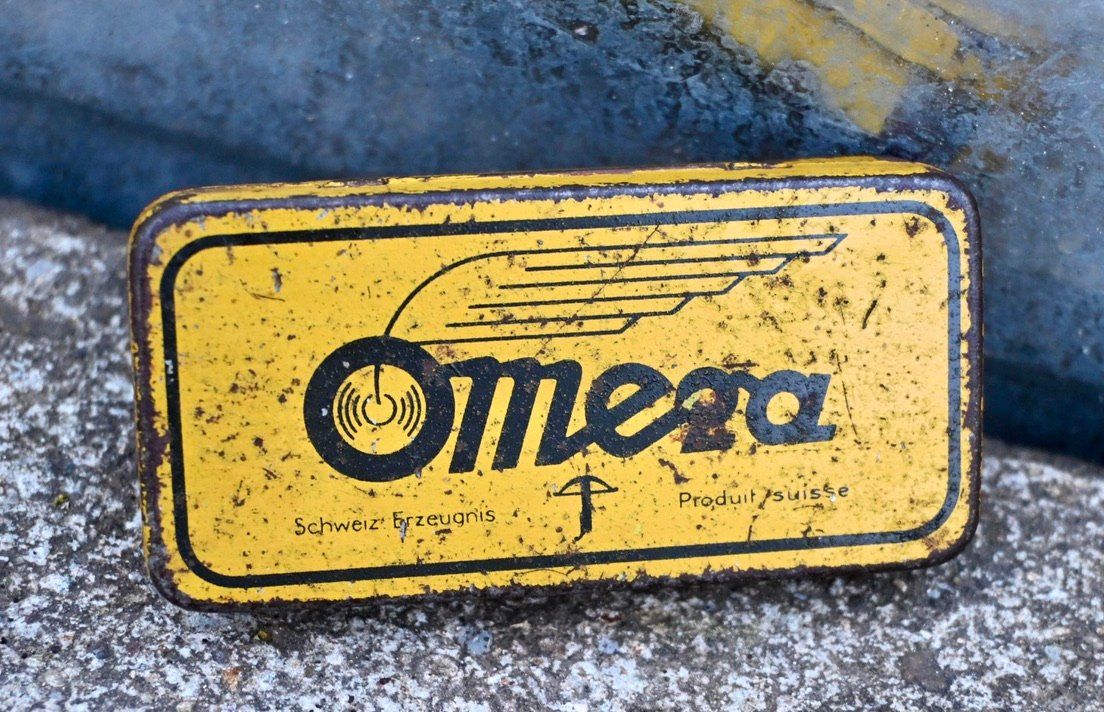 Barattoli: alte BLECHDOSE Omega VELO-FLICKZEUG länge 8cm B – Usato da Pfaffhausen venduto da mono_rec