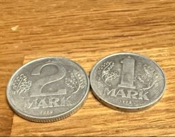 DDR Mark, 1 und 2 Mark, Jahrgänge 1975 und 1978