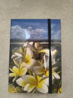 Notizbuch mit Blumenmotiv und Gummiband neu