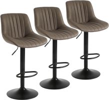 Barhocker 3er Set Drehbar Höhenverstellbar Lehne