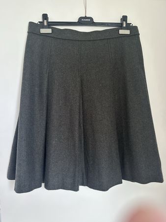 Burberry London - pleated olive wool skirt ---