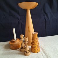 Versand möglich! Lot Kerzenständer Holz, teils gedrechselt