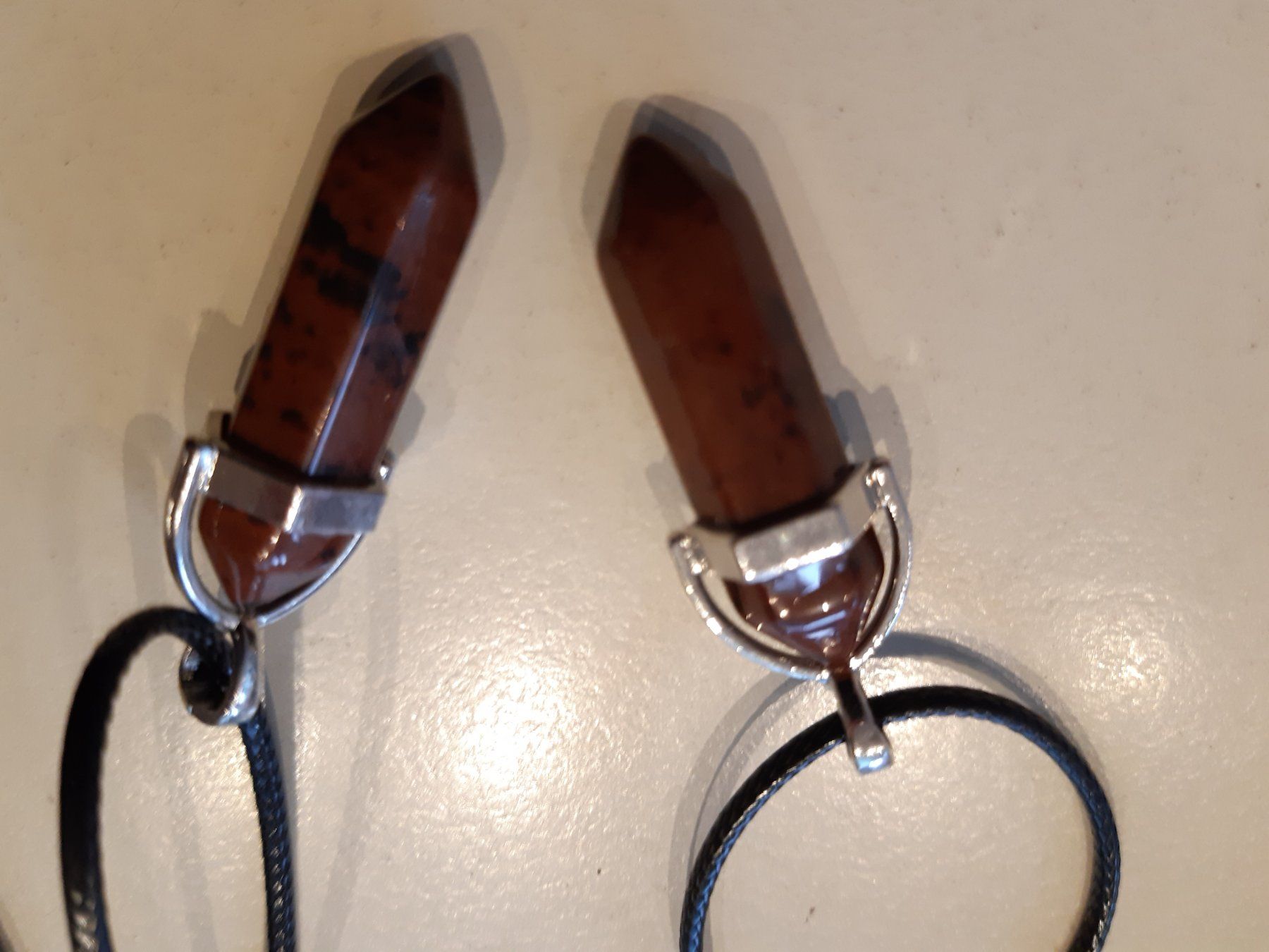 Anhänger: 1 Hexagon Mahagony Obsidian mit Band – Neu und originalverpackt aus Ibach von rom_v8h9