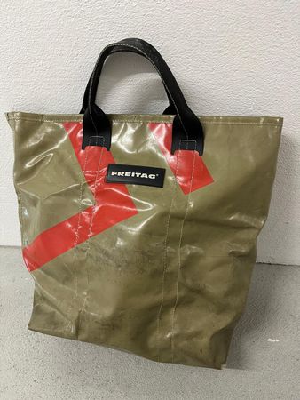 Tasche FREITAG Tote Bag in Beige/Oliv mit Orange