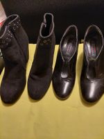 3 paires bottines cuir brun, daim,  chaussures talon cuir 37