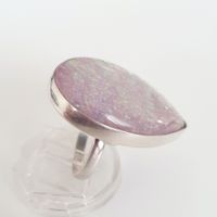 Vintage Silberring 925  mit irisierendem Stein, Gr. 18.6mm