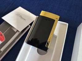S.T. Dupont Feuerzeug Schwarz/Gold mit Originalbox