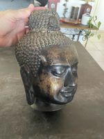 Ancienne Sculpture Tête de Bouddha Bronze
