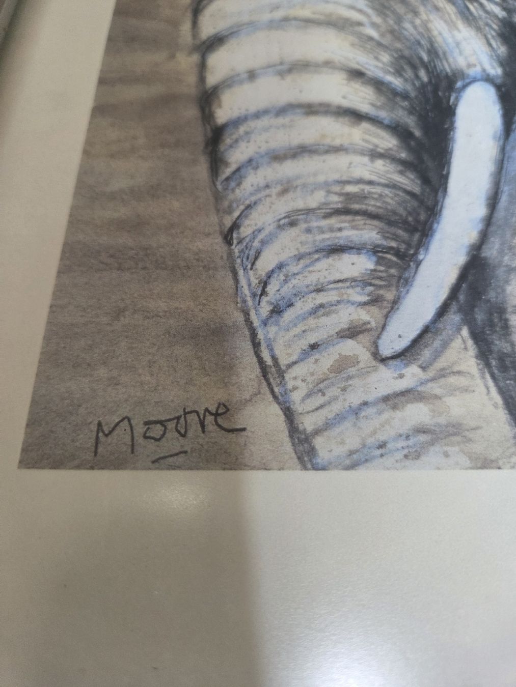 Poster & Bilder: Henry Moore Gemälde Elefant, gerahmt – Gebraucht aus Basel von yae_7ktl 2