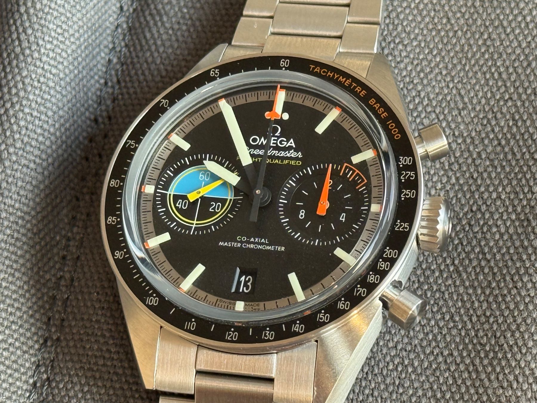 Omega Orologi: Omega Speedmaster Pilot 41mm Stahl Chrono mit Datum – Nuovo e nell'imballaggio originale da Aarau venduto da trader1000