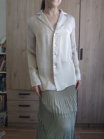 H&M Beige Blouse, Size S - Perfect for Spring Layering!