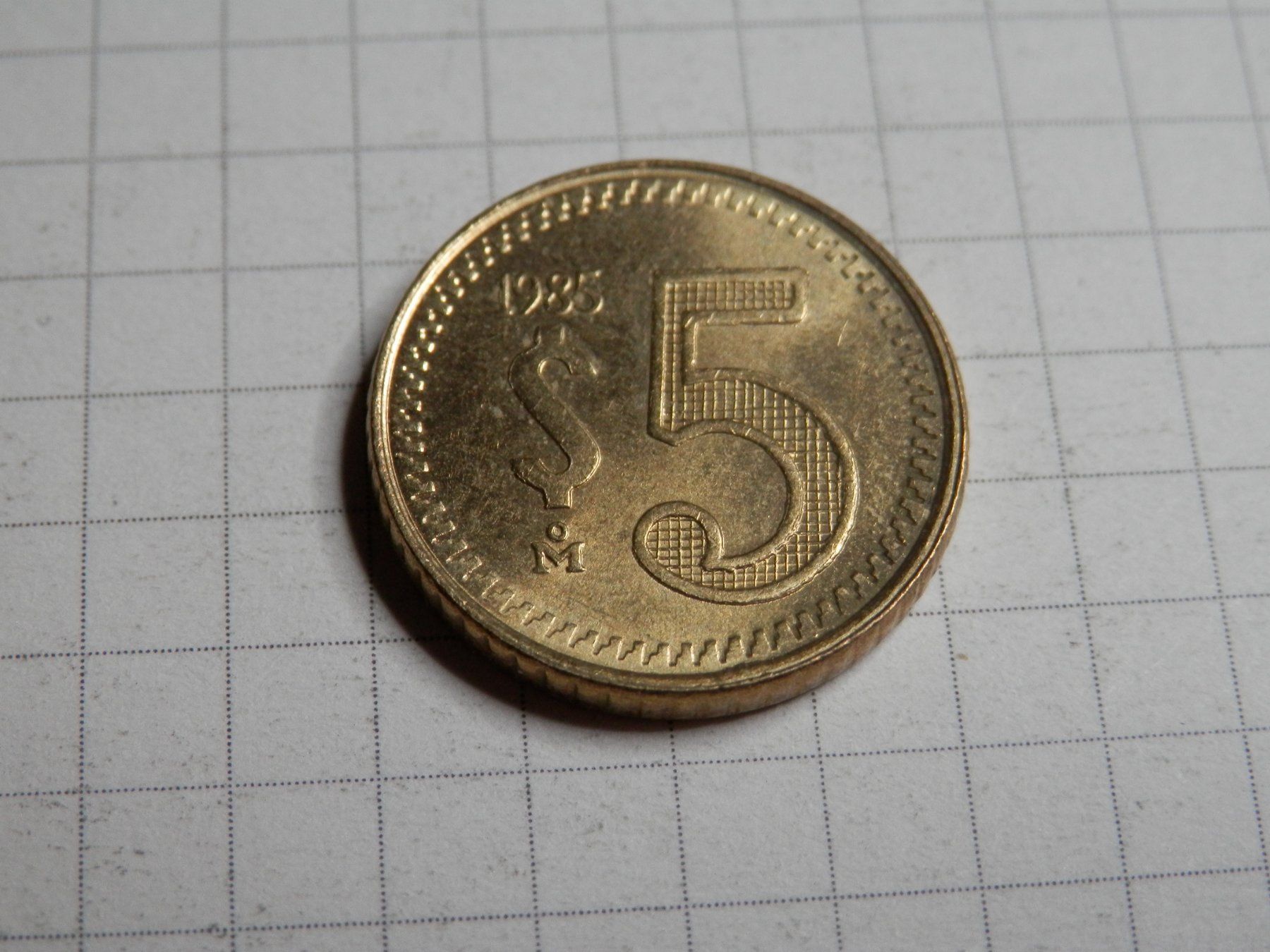 Tutti le monete: Mexiko 5 Pesos, 1985 Messing /gelb/ – Usato da Weiach venduto da weiach81
