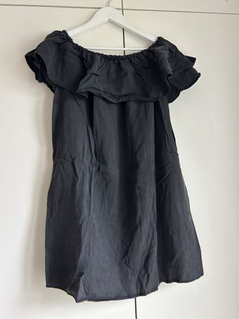 Schwarzes Zara Kleid mit Volant - L