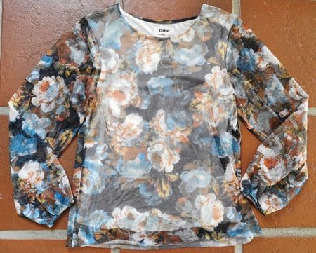Blumen-Mesh Shirt von Diff Gr. S