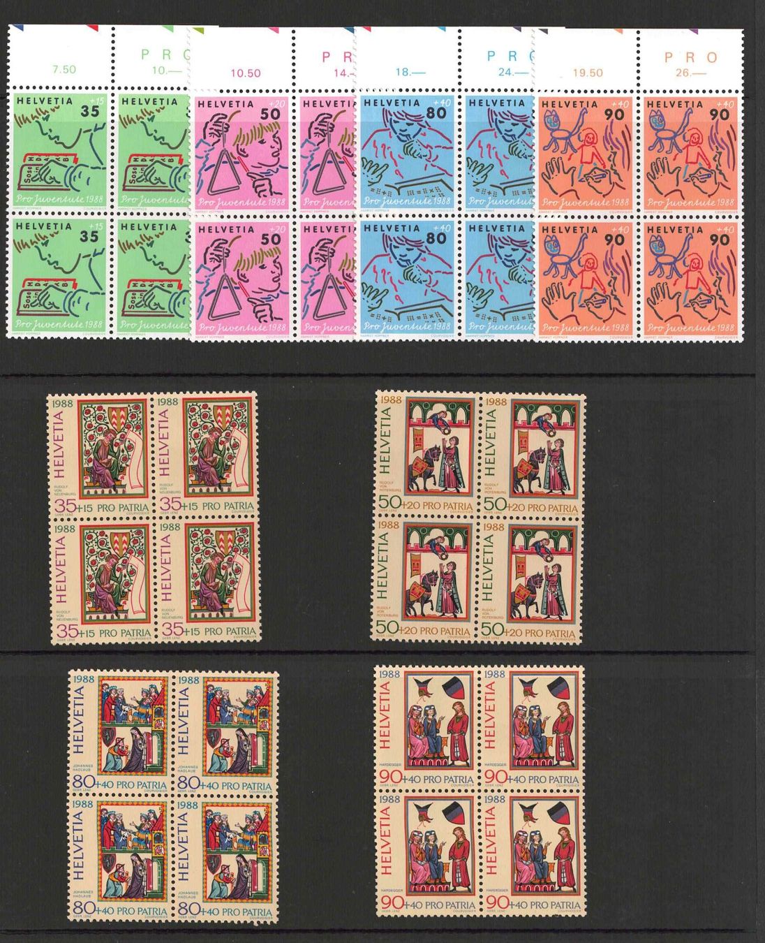 Tutti i francobolli: Pro Patria + Pro Juventute 1988 – Nuovo (secondo la descrizione) da CHENE-BOURG venduto da Praslin