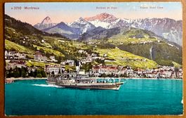 Montreux - Bateau vapeur - Belle carte ancienne