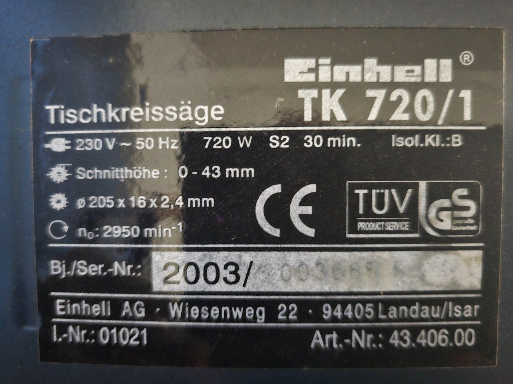 Einhell Seghe: Tischkreissäge Einhell TK 720/1 – Usato da Steinen venduto da seb_6m2c 4