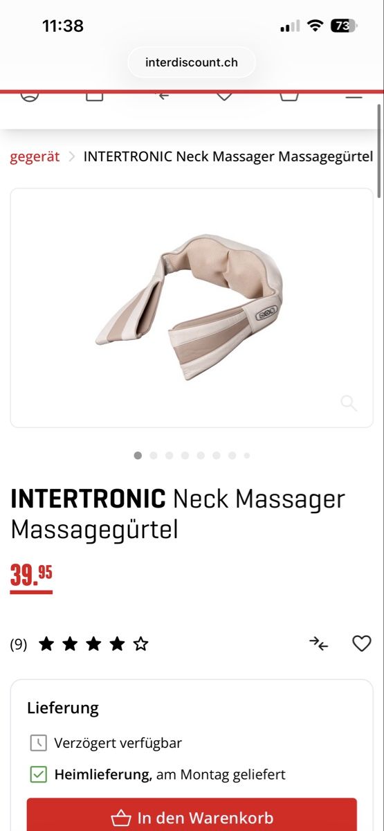 Massagegeräte: INTERTRONIC Neck Massager Massage Belt Beige – Neu (gemäss Beschreibung) aus Zürich von fan_z5fl