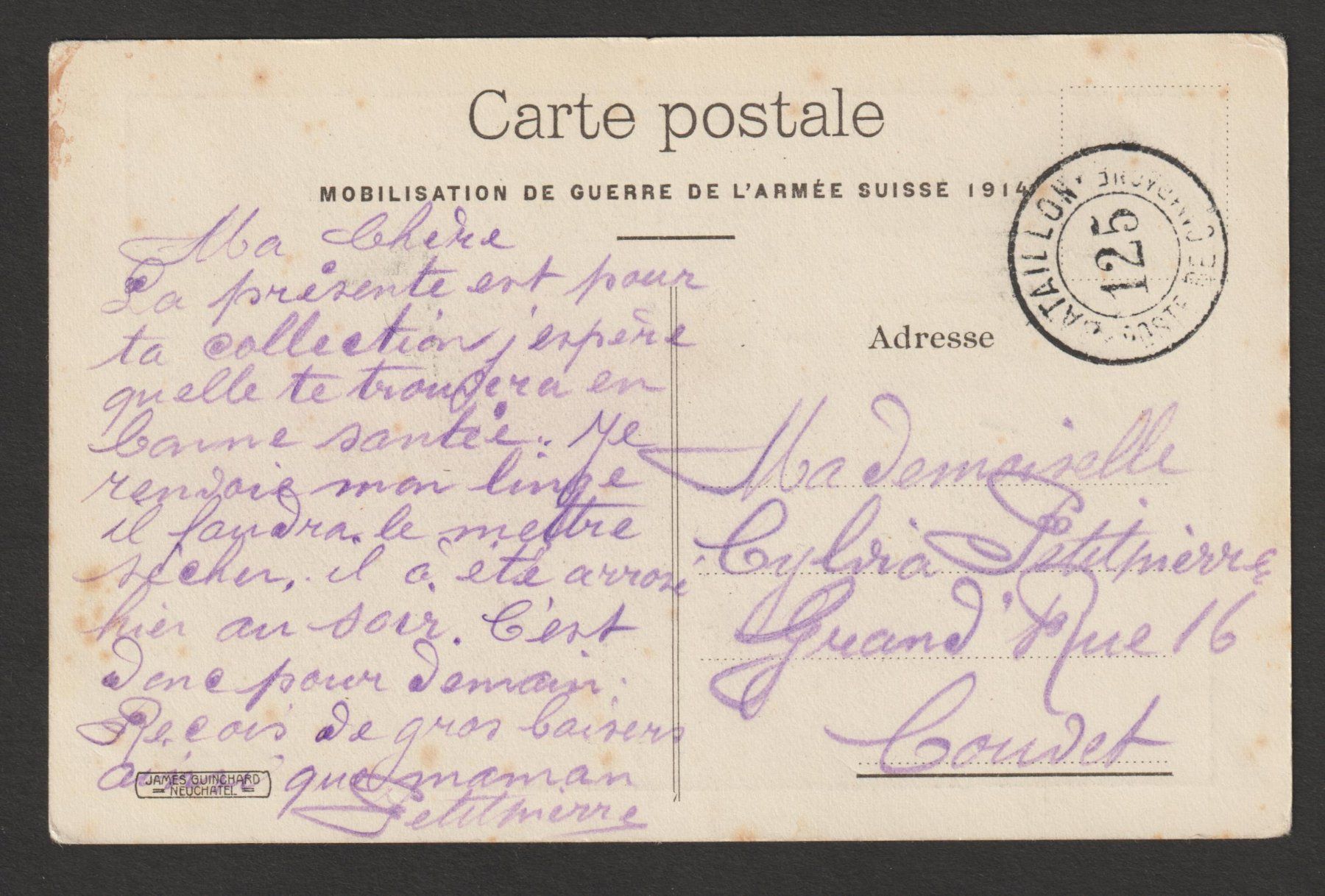Cartes postales: WK1 Waffengattungen Nr. 18 – D'occasion à Siebnen par Fstaehli 1