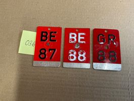 3 Velo Nummern BE 1987 / BE 1988 und GR 1988