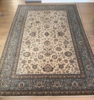 Orientteppich beige blau mit Blumenmuster