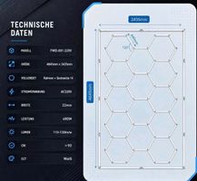 LED HEXAGON GARAGENBELEUCHTUNG  4,8 × 2,4 M