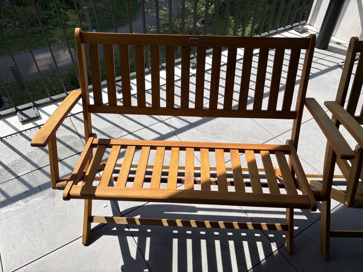 Panchine: 2x Holz Gartenbank Klappbar – Usato da Brunnen venduto da mr.fotographics 2