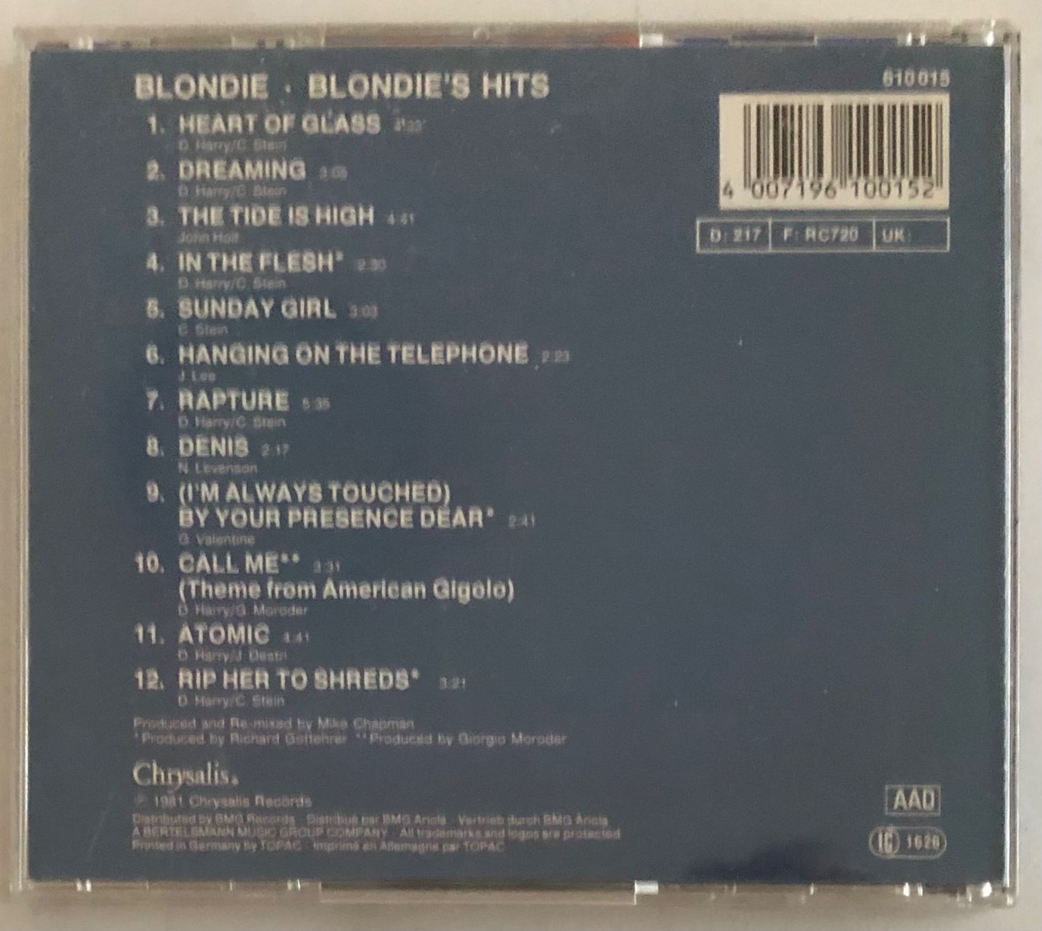 CDs: BLONDIE - BLONDIE'S HITS – Gebraucht aus Poliez-Pittet von Newtown-Records 1