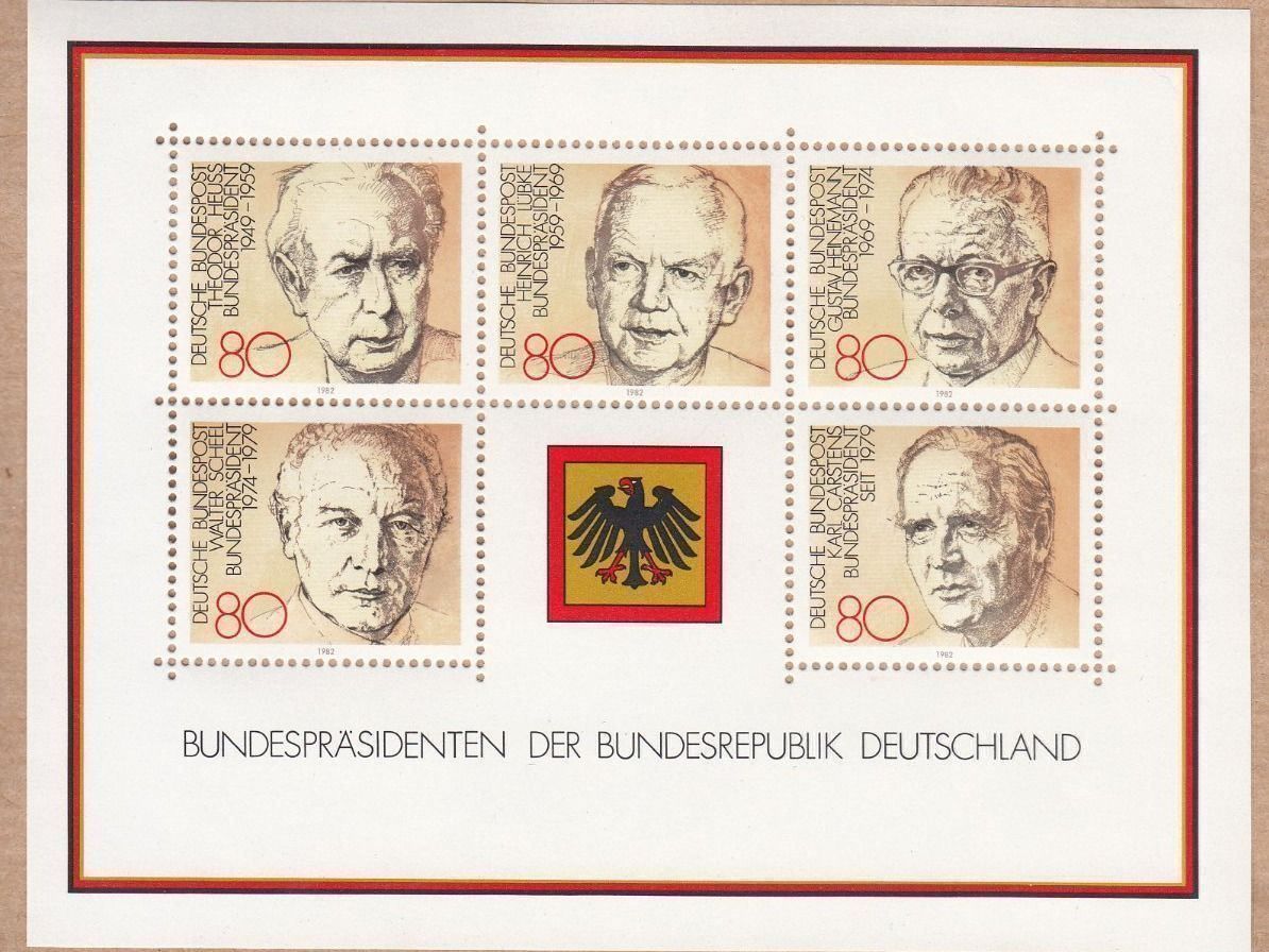 Alle Briefmarken: BRD Mi 1156 - 1160 auf MK, plus Block 18 – Gebraucht aus Bürglen TG von StampGraf