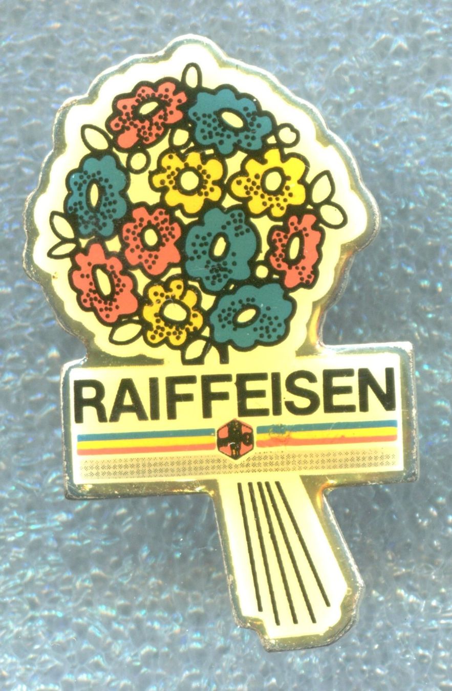 Plaketten & Abzeichen: RAIFFEISEN Bank  Blumenstrauss – Gebraucht aus Winterthur von Sammleroase
