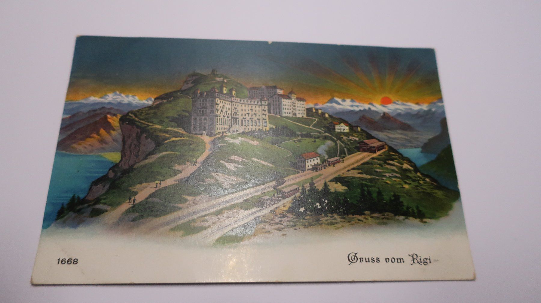 Ansichtskarten: Gruss vom Rigi  N° 1668 – Defekt aus Cormoret von Pascalll2001 3