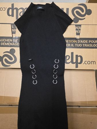 original Diesel Strickkleid kurzarm schwarz Grösse S mit Öse