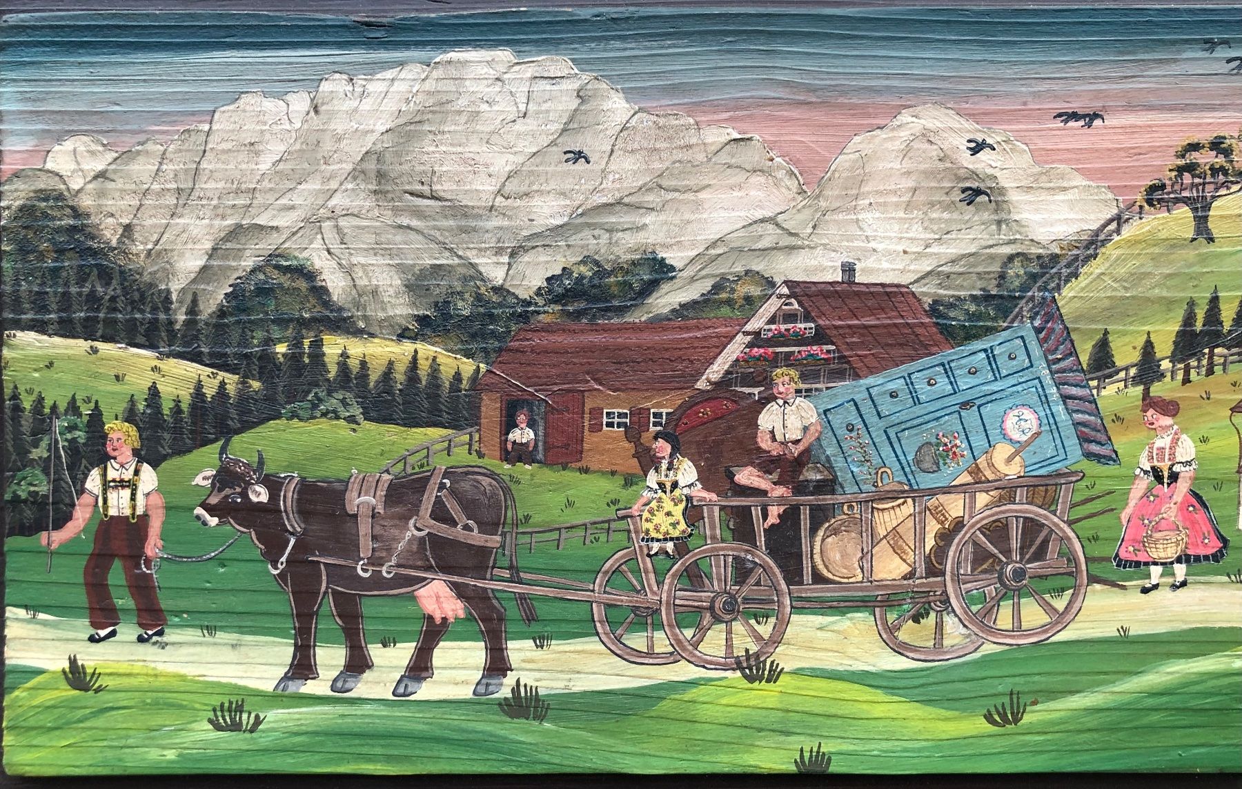 Dipinti: altes Gemälde Appenzell 71 cm x 25,5 cm – Usato da Rüthi (Rheintal) venduto da Kunsthaus777 3