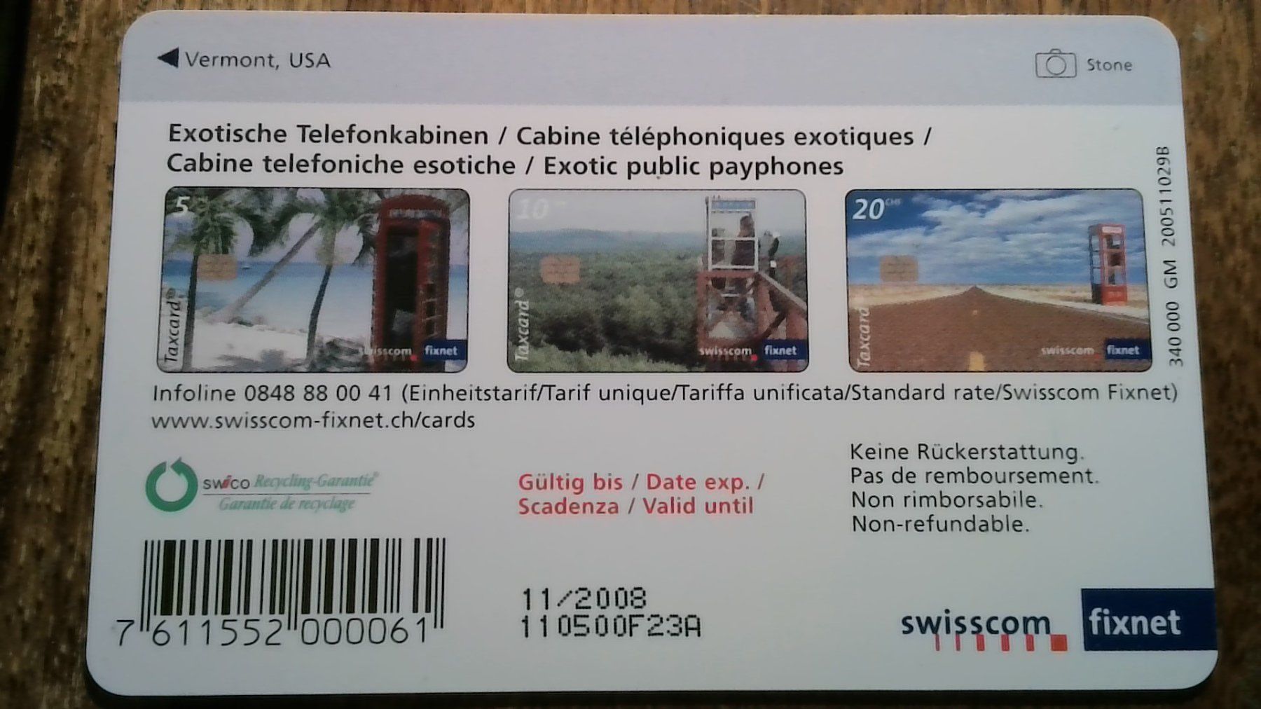Swisscom Schede telefoniche: Carte tél Swisscom – Usato da Geneve venduto da lambo35 1