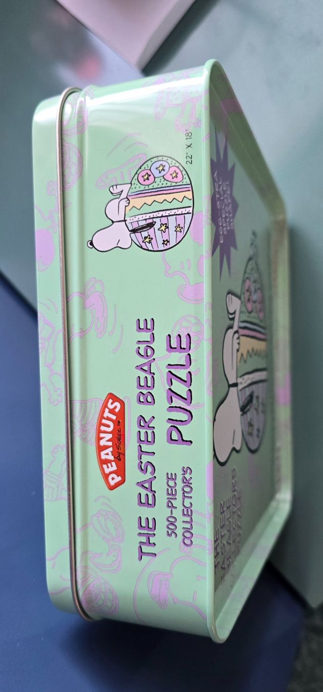 Puzzle: Puzzle Snoopy,  Ei-Form,  Blechdose – Usato da Rheinau venduto da MakalekaAloha 3