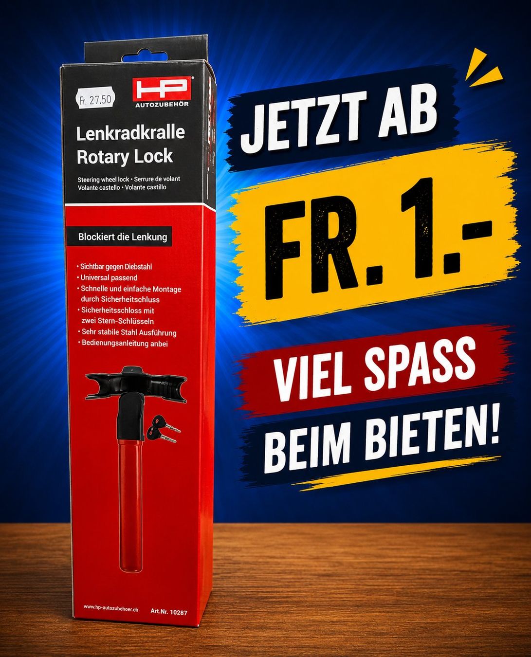 Tutti pezzi di ricambio auto: Lenkrad Absperrstange "Rotary Lock" ab Fr. 1.- – Nuovo e nell'imballaggio originale da Koppigen venduto da Bracher_Mail-House