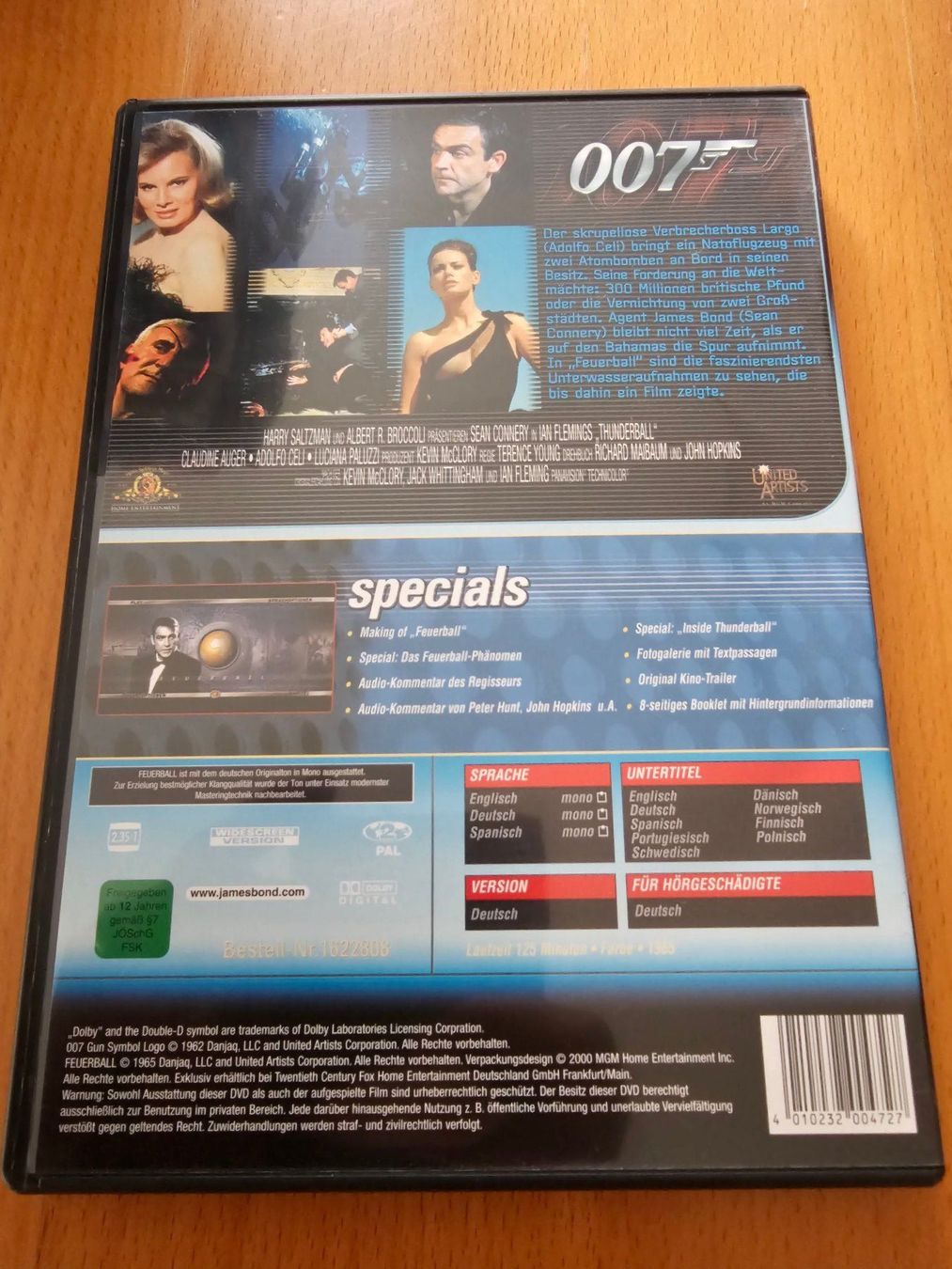 DVD James Bond Feuerball (Sean Connery) (Gebraucht) in Biberist für