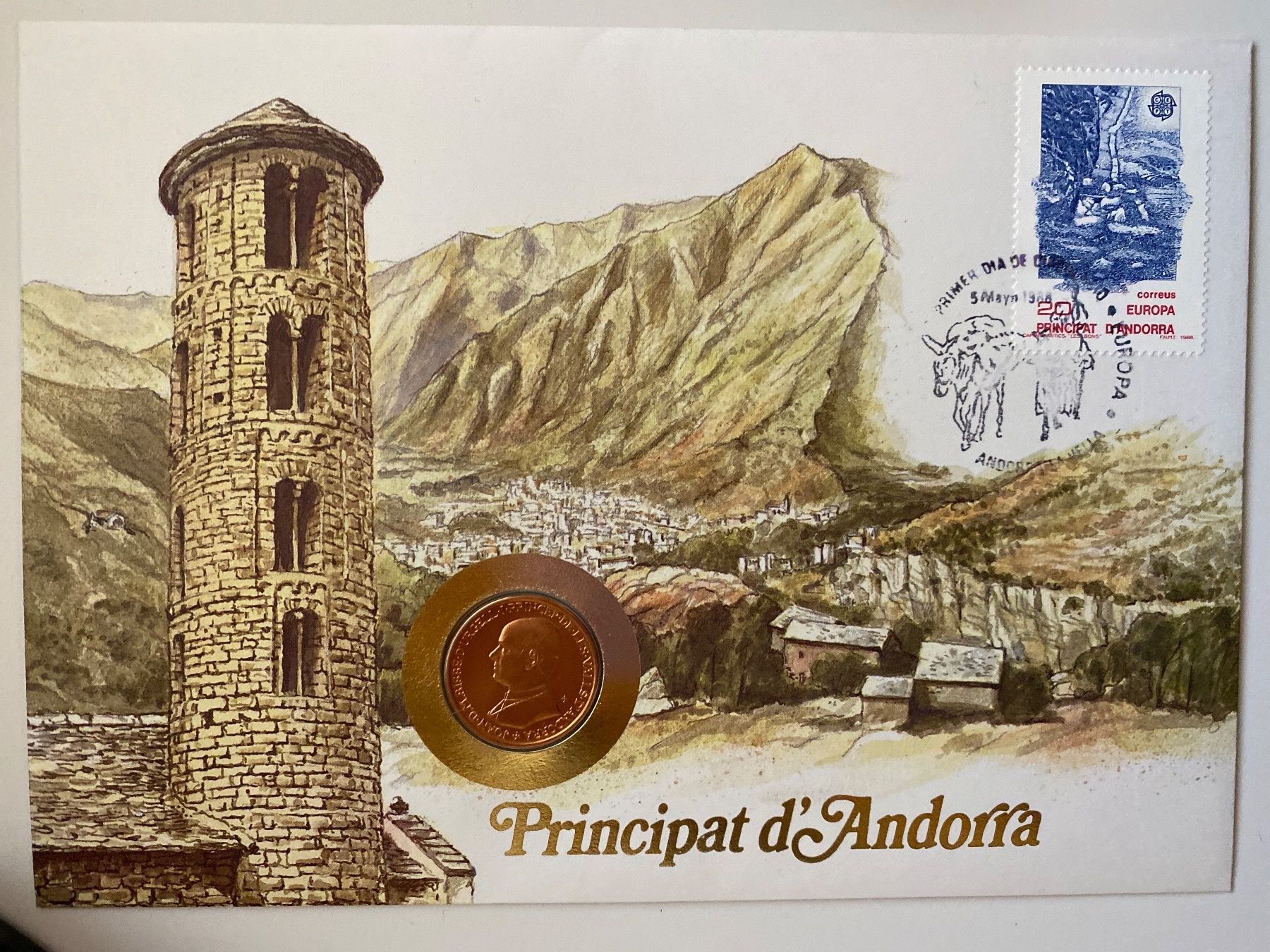 Buste & buste per spedizione: ENVELOPPE AVEC PIECE - ANDORRA - 1988 - MÜNZ-BRIEFE – Nuovo (secondo la descrizione) da Le Brassus venduto da cinema13