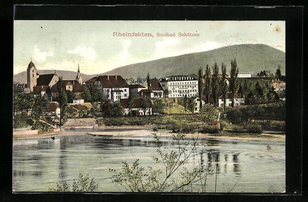 Cartoline postali: Rheinfelden, Blick zum Soolbad Schützen – Usato da Berlin venduto da bartko-reher