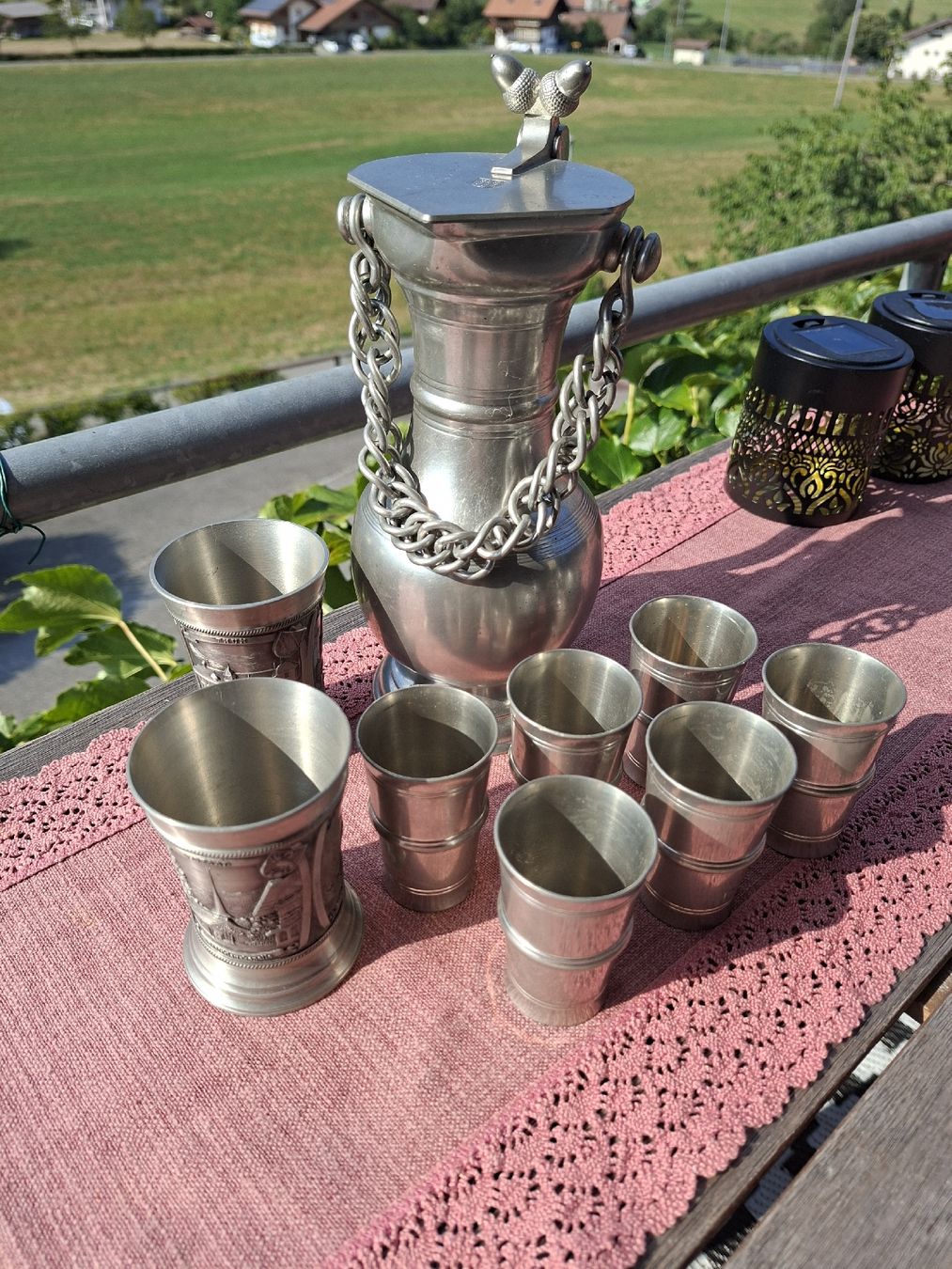 Sigg Set di piatti: Zinnset SIGG Kanne mit 6+2 Becher – Usato da Wimmis venduto da Guterhandel